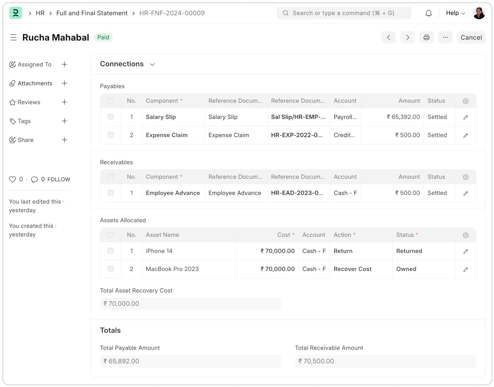 Final Settlement Process