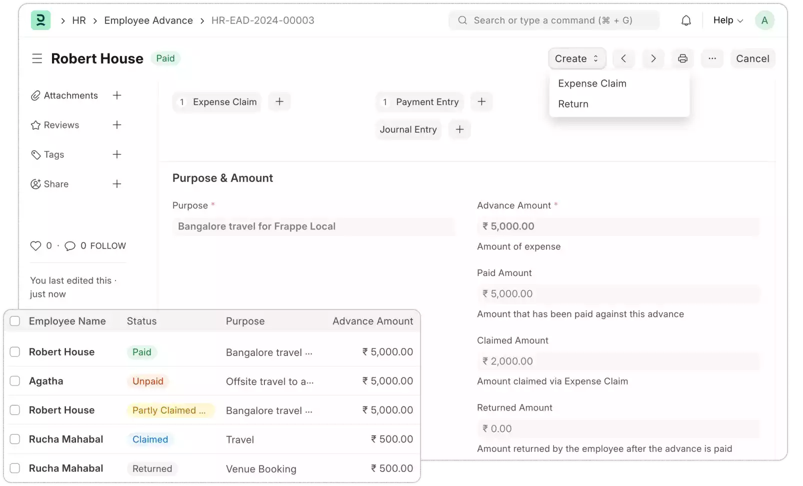 Employee Advances Management