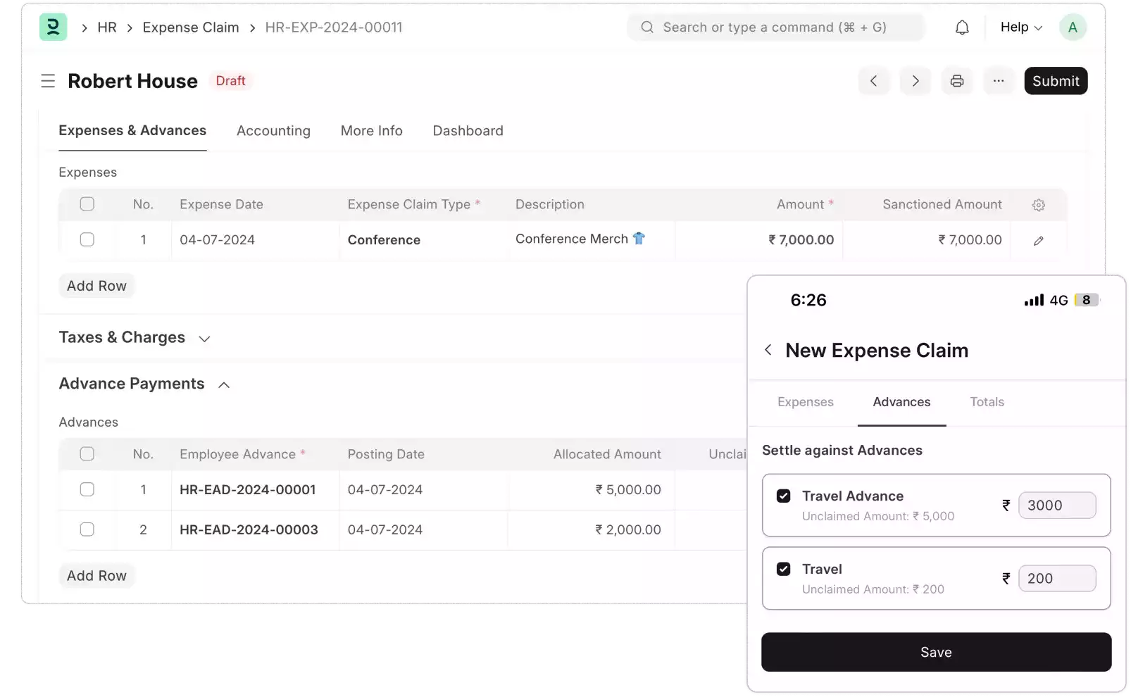 Advance Settlement Process