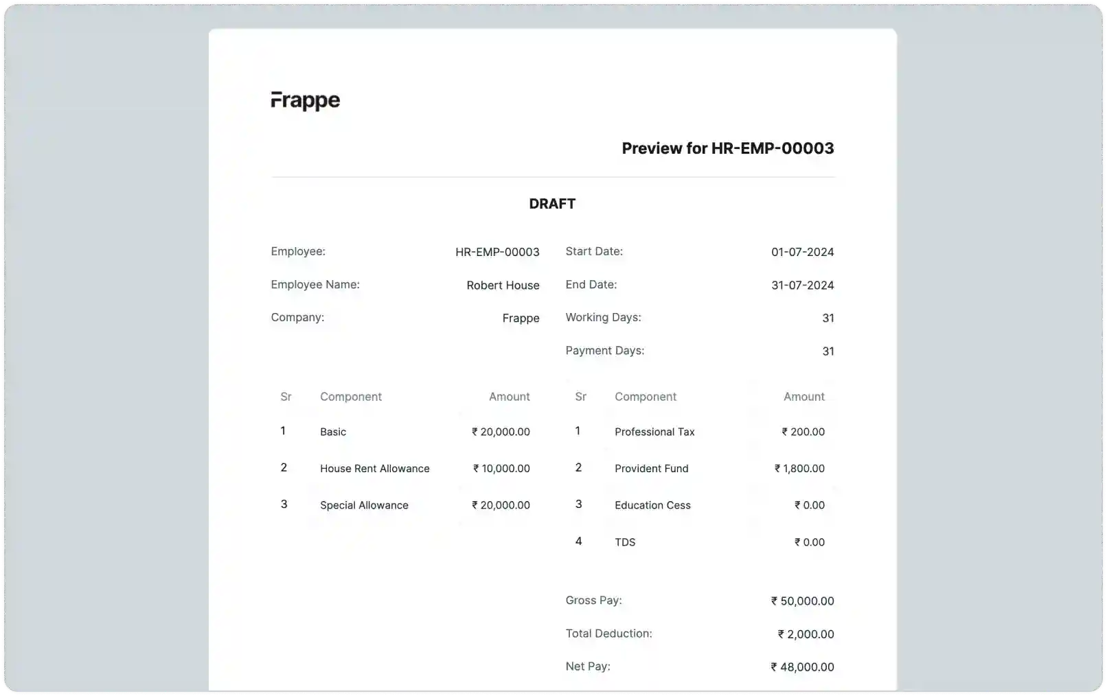 Payment calculation validation interface