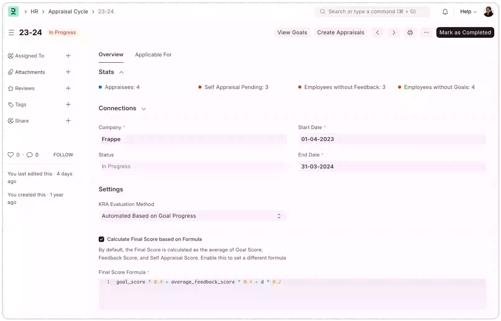 Flexible Appraisal Cycles