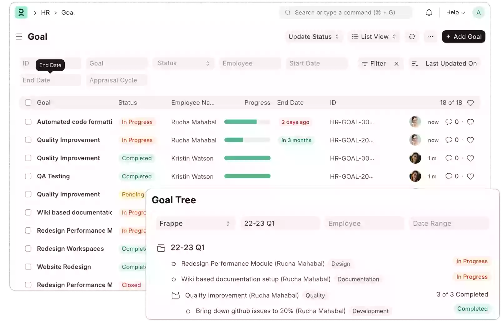 Goal Management System